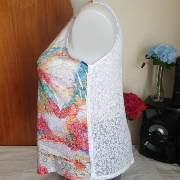 Katies AU-L Rainbow Colourful Sleeveless Singlet Blouse Top Tee NWOT - Picture 5 of 11